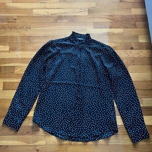 Express Black Polka Dot Portofino Button Down Shirt - Medium